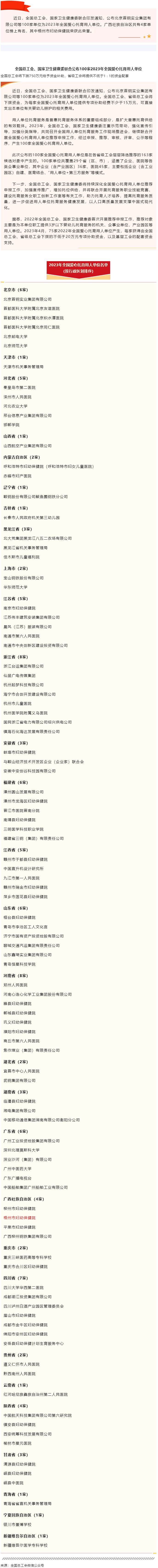 全國總工會(huì)、國家衛(wèi)生健康委聯(lián)合公布100家2023年全國愛心托育用人單位.png